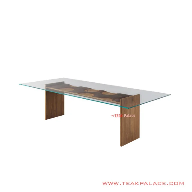 Meja Makan Kaca Minimalis Riplles Jati Meja Makan Kaca Minimalis Riplles Jati