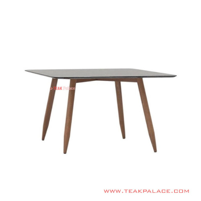 Meja Makan Kotak Turbo Hitam Minimalis Jati