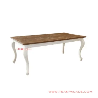 Meja Makan Seri Aulia White Rustic Minimalis Klasik