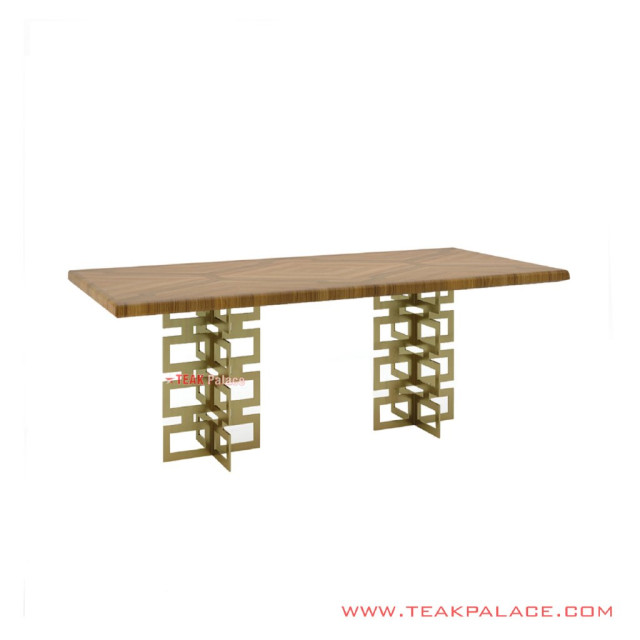 Meja Makan Seri Gilena salak Brown Kaki Besi Emas Meja Makan Seri Gilena salak Brown Kaki Besi Emas