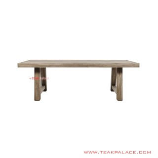 Meja Makan Kayu Jati Solid Minimalis White Wash Rustic Seri Felix Meja Makan Kayu Jati Solid Minimalis White Wash Rustic Seri Felix