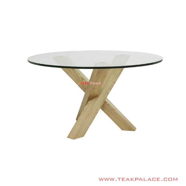 Meja Makan Kaca Nowela Natural Minimalis