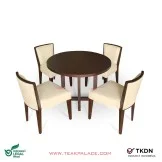 Meja Makan Bundar 4 Kursi Borara Ivory
