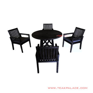 Meja Makan Set 4 Kursi Makan Minimalis Black Seri Cilegon Meja Makan Set 4 Kursi Makan Minimalis Black Seri Cilegon