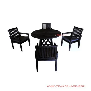 Meja Makan Set 4 Kursi Makan Minimalis Black Seri Cilegon