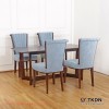 Meja Makan Set 4 Kursi Mewah Biru Seri Gama Meja Makan Set 4 Kursi Mewah Biru Seri Gama