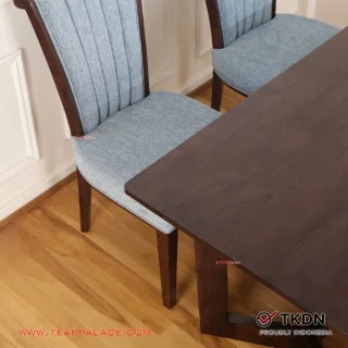 Meja Makan Set 4 Kursi Mewah Biru Seri Gama