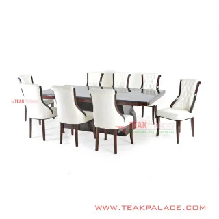 Meja Makan Mewah Marmer 8 Kursi Bulgari Meja Makan Mewah Marmer 8 Kursi Bulgari