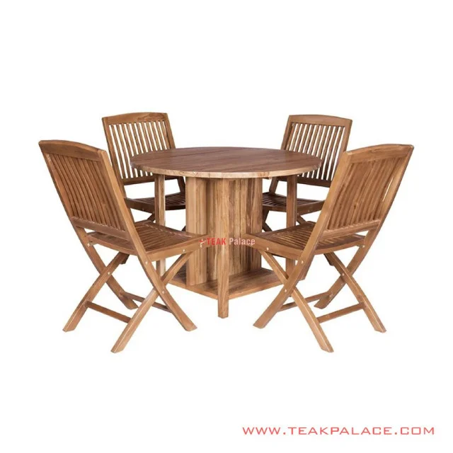 Set Kursi Meja Makan Taman Lipat Minimalis Jati Solid