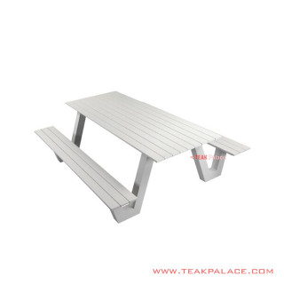 Set Meja Taman 6 Orang Alphina Minimalis Putih Set Meja Taman 6 Orang Alphina Minimalis Putih