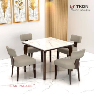Meja Makan 4 Kursi Zenvo Marmer