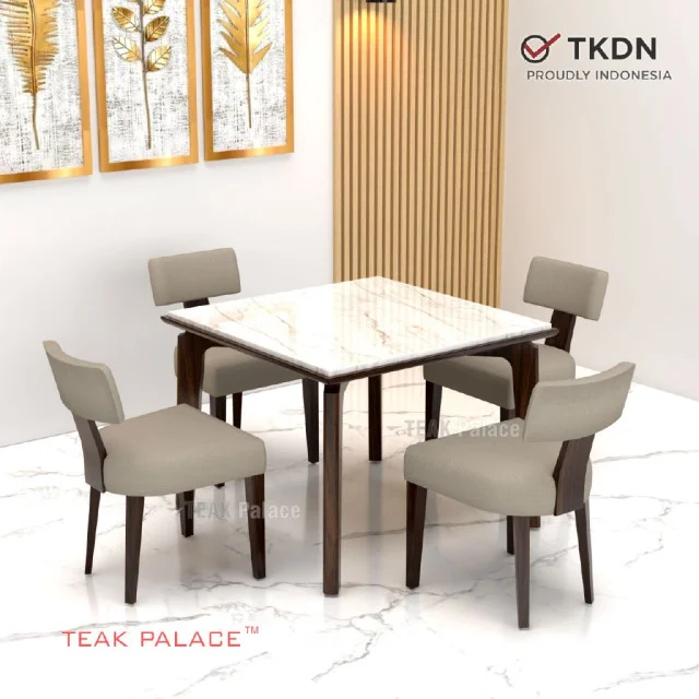 Meja Makan 4 Kursi Zenvo Marmer Meja Makan 4 Kursi Zenvo Marmer