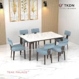 Meja Makan Marmer 6 Kursi Minimalis Modern Mewah Zenvo