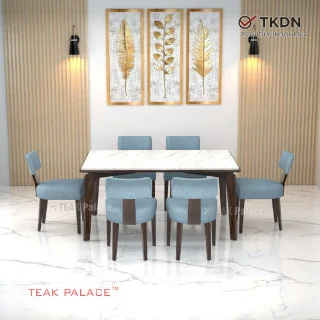 Meja Makan Marmer 6 Kursi Minimalis Modern Mewah Zenvo