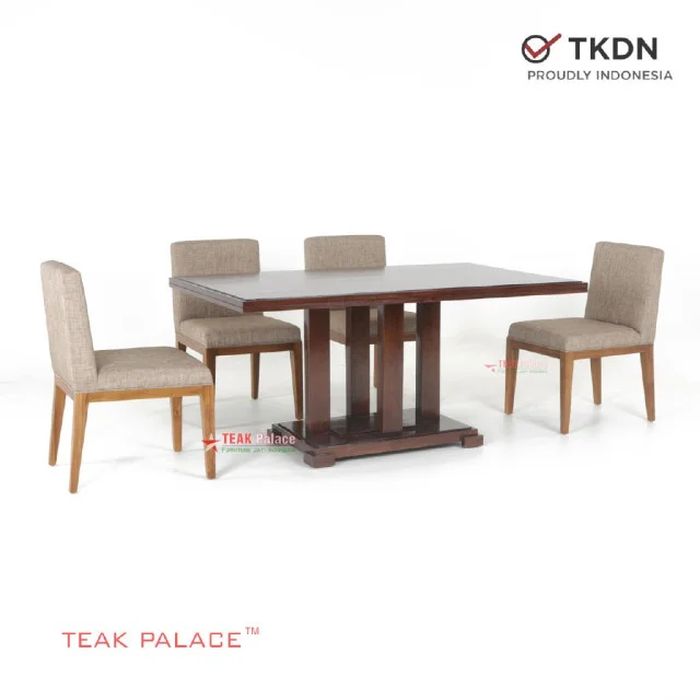 Set Meja Makan 4 Kursi Cream Seri Tegal