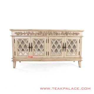 Buffet Antik Minimalis Duco Ivory Ukiran Seri Camelia Buffet Antik Minimalis Duco Ivory Ukiran Seri Camelia