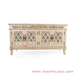 Buffet Antik Minimalis Duco Ivory Ukiran Seri Camelia Buffet Antik Minimalis Duco Ivory Ukiran Seri Camelia