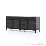 Buffet 4 Pintu Kaca Azalea Kayu Jati Hitam