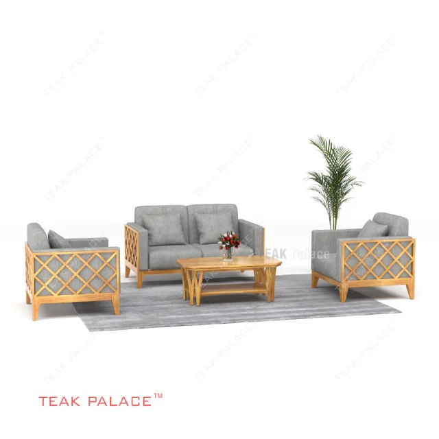 Kursi Tamu Kayu Jati 211 Minimalis Kain Abu-abu Seri Alvaro TKDN Kursi Tamu Kayu Jati 211 Minimalis Kain Abu-abu Seri Alvaro TKDN