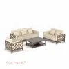 Sofa 321 Minimalis Modern Kayu Jati Seri Alvaro TKDN