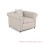 Single Sofa Cream Linen Chesterfield