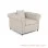 Single Sofa Cream Linen Chesterfield