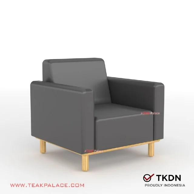 Kursi Minimalis Single Kulit Hitam Seri Ion TKDN Kursi Minimalis Single Kulit Hitam Seri Ion TKDN