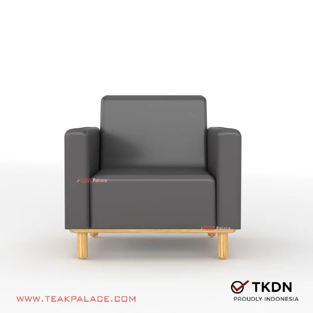 Kursi Minimalis Single Kulit Hitam Seri Ion TKDN Kursi Minimalis Single Kulit Hitam Seri Ion TKDN