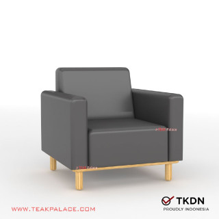 Kursi Minimalis Single Kulit Hitam Seri Ion TKDN