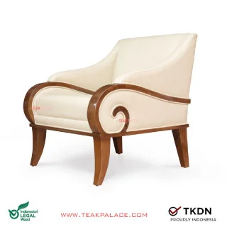 Kursi Minimalis Kayu Jati Seri Jasmine Single Ivory Kursi Minimalis Kayu Jati Seri Jasmine Single Ivory