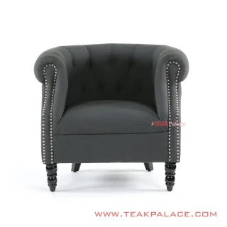 Sofa Single Chesterfield Grey Minimalis Jati