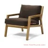 Kursi Kayu Jati Minimalis Retro Kain Hitam Seri Vitalia