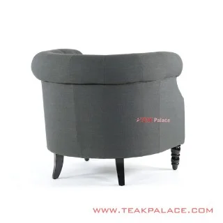 Sofa Single Chesterfield Grey Minimalis Jati