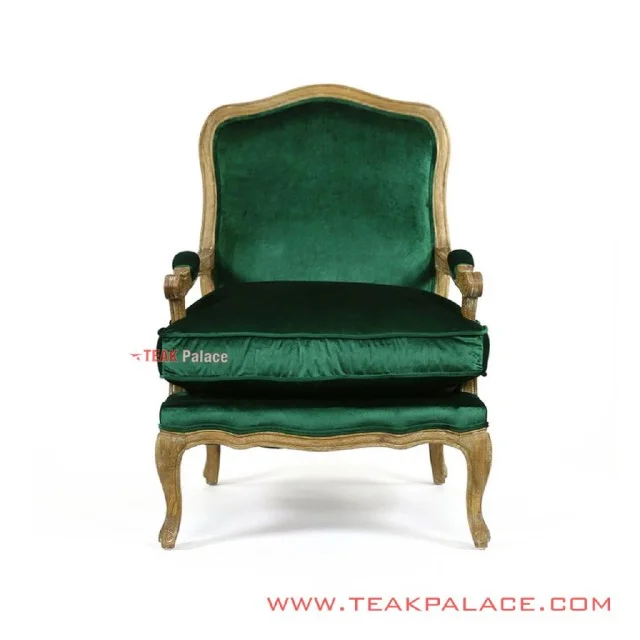 Sofa Single Jati White Wash Lasinta Hijau