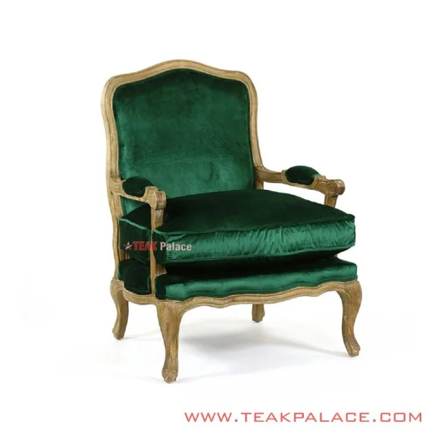 Sofa Single Jati White Wash Lasinta Hijau