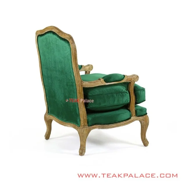 Sofa Single Jati White Wash Lasinta Hijau