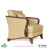 Sofa Single Minimalis Modern Kulit Beige Seri Nusantara TKDN