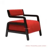 Kursi Kayu Jati Minimalis Bonita Kain Merah