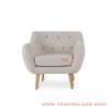 Sofa Retro Vintage Minimalis Modern Seri Dina Single Warna Krem