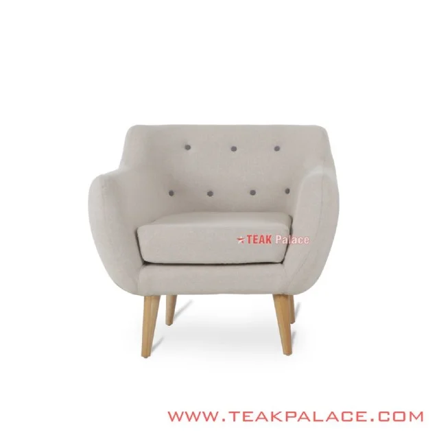 Sofa Retro Vintage Minimalis Modern Seri Dina Single Warna Krem Sofa Retro Vintage Minimalis Modern Seri Dina Single Warna Krem