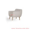 Sofa Retro Vintage Minimalis Modern Seri Dina Single Warna Krem