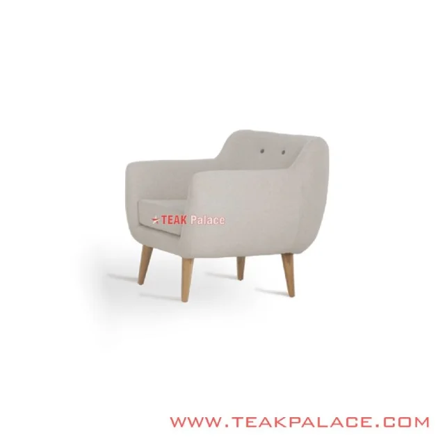 Sofa Retro Vintage Minimalis Modern Seri Dina Single Warna Krem Sofa Retro Vintage Minimalis Modern Seri Dina Single Warna Krem