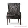 Wing Chair Hitam Sofa Minimalis Single Seri Alera