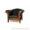 Sofa Single Klasik Kulit Oscar Black Harga Murah