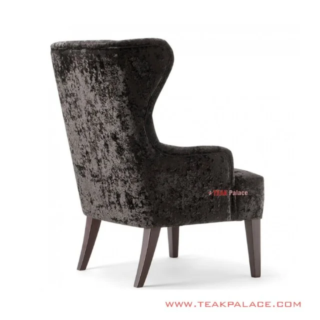 Wing Chair Hitam Sofa Minimalis Single Seri Alera