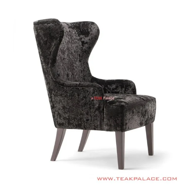 Wing Chair Hitam Sofa Minimalis Single Seri Alera