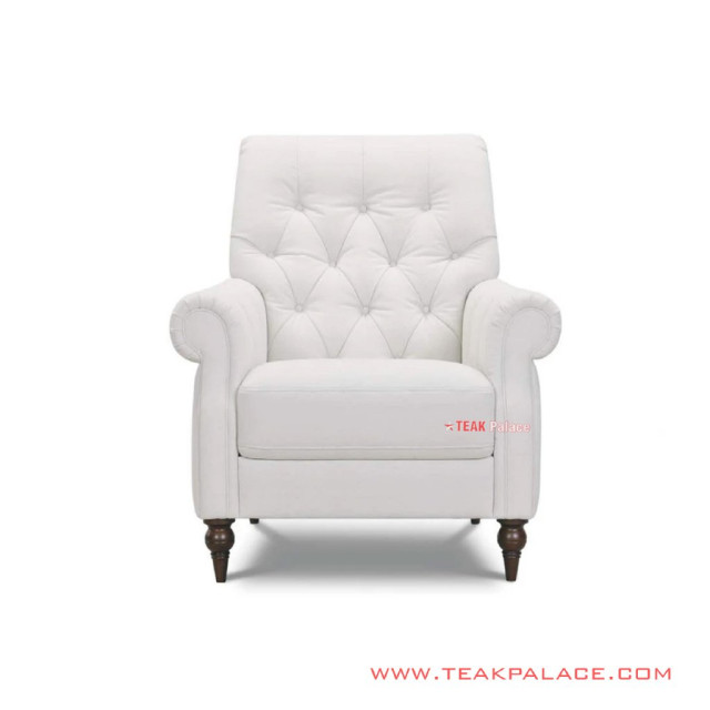 Sofa Single Belmont White Jati Minimalis