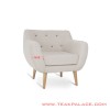 Sofa Retro Vintage Minimalis Modern Seri Dina Single Warna Krem