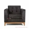 Kursi Sofa Jati Single Seri Riau Kain Hitam