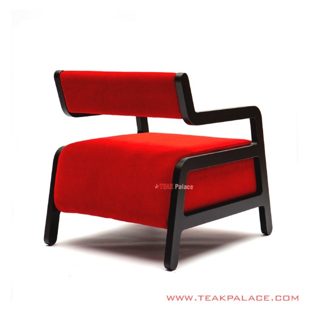 Kursi Kayu Jati Minimalis Bonita Kain Merah Kursi Kayu Jati Minimalis Bonita Kain Merah